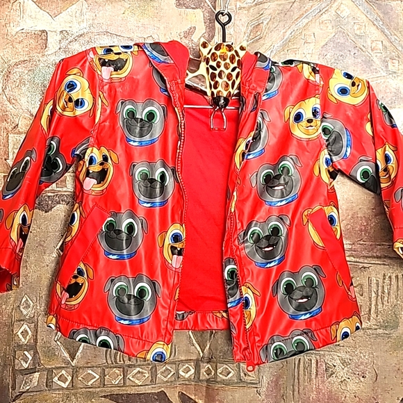 Disney Collection Puppy Dog Pals Bingo Rolly Rain Coat Jacket 3 Toddler boy girl - Picture 4 of 15
